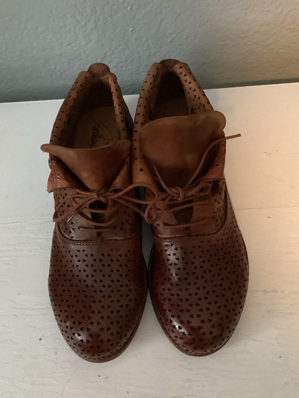 Patricia Nash Sabrina Brown Perforated Leather  Booties